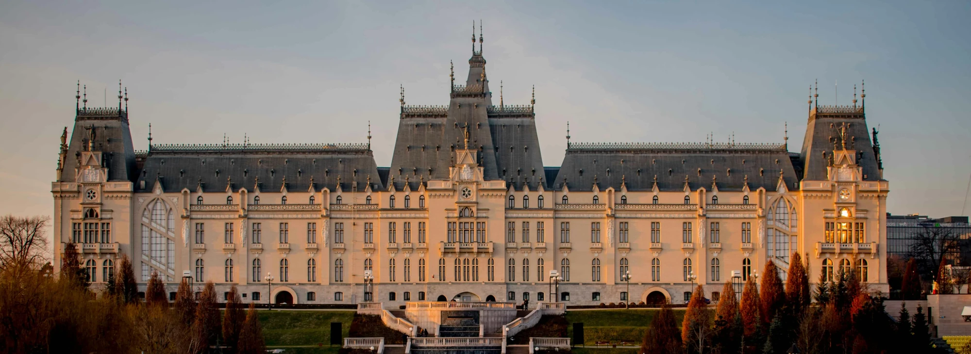 Neo-Gothic Miclăușeni Castle surrounded by romantic parkland in Moldova region