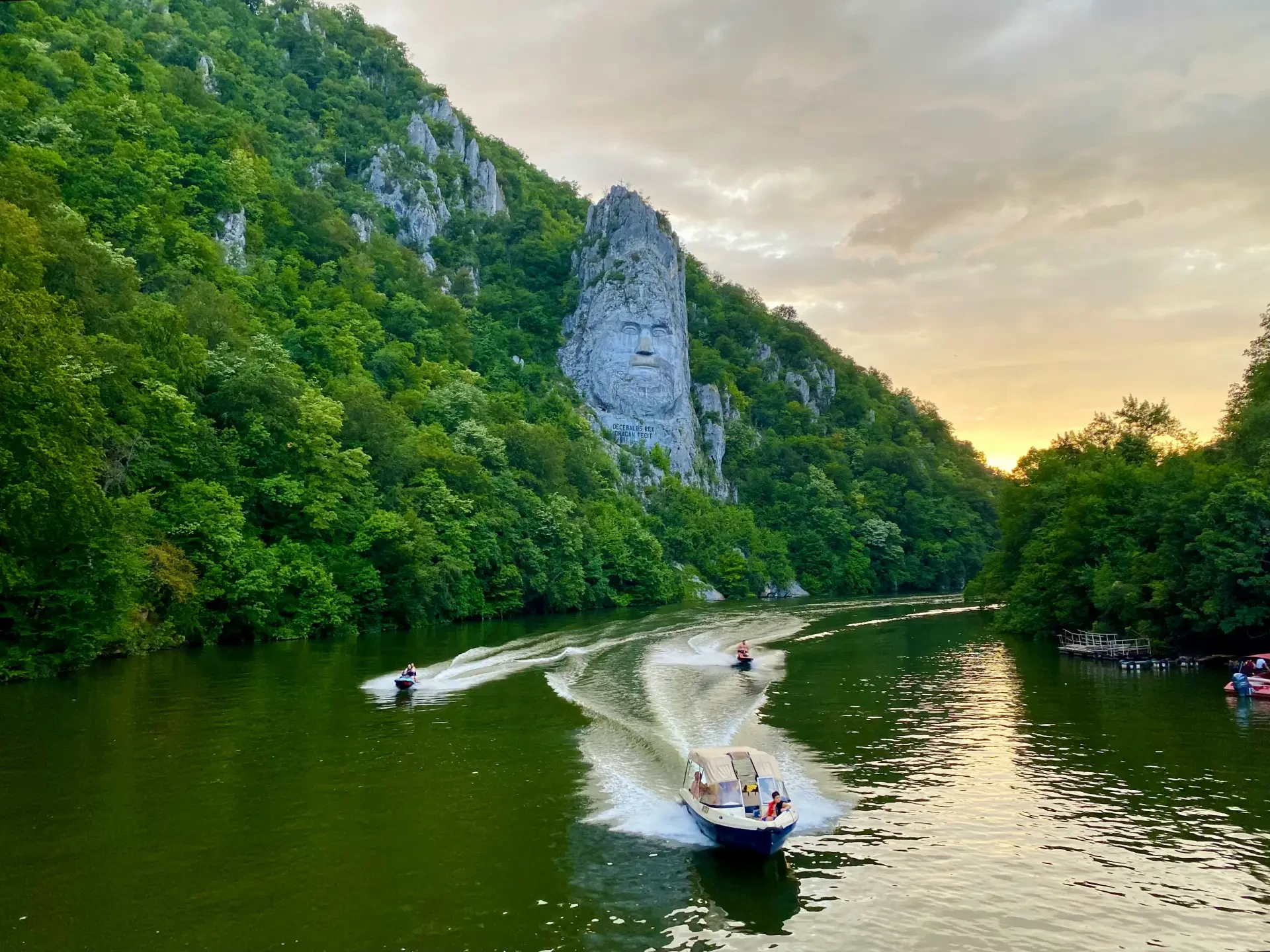 Day 8 \- Danube Gorge with Decebalus rock sculpture and limestone cliffs